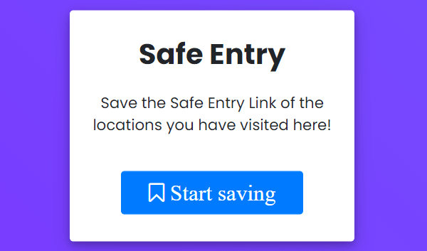 Save SafeEntry Links